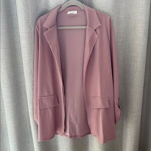 Nellie Mae Pink Lightweight Open-Front Blazer. Size L NWOT